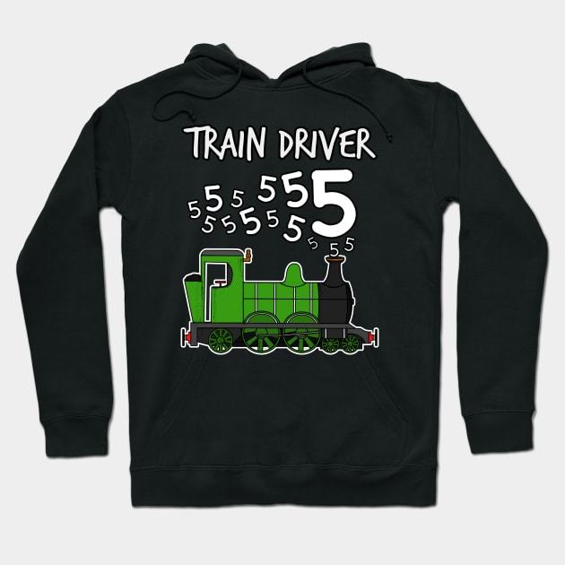 Train Driver 5 Year Old Kids Steam Engine Hoodie by doodlerob